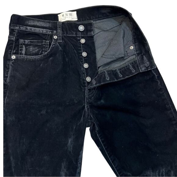Free People We The Free Stella High-Rise Velvet Skinny Jeans Black - Picture 9 of 15